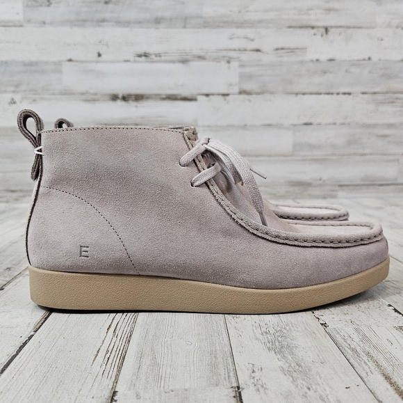 Everlane Shoes - Everlane Moc Toe Wild Grey Neutral Suede Shoes Chukka Boots
